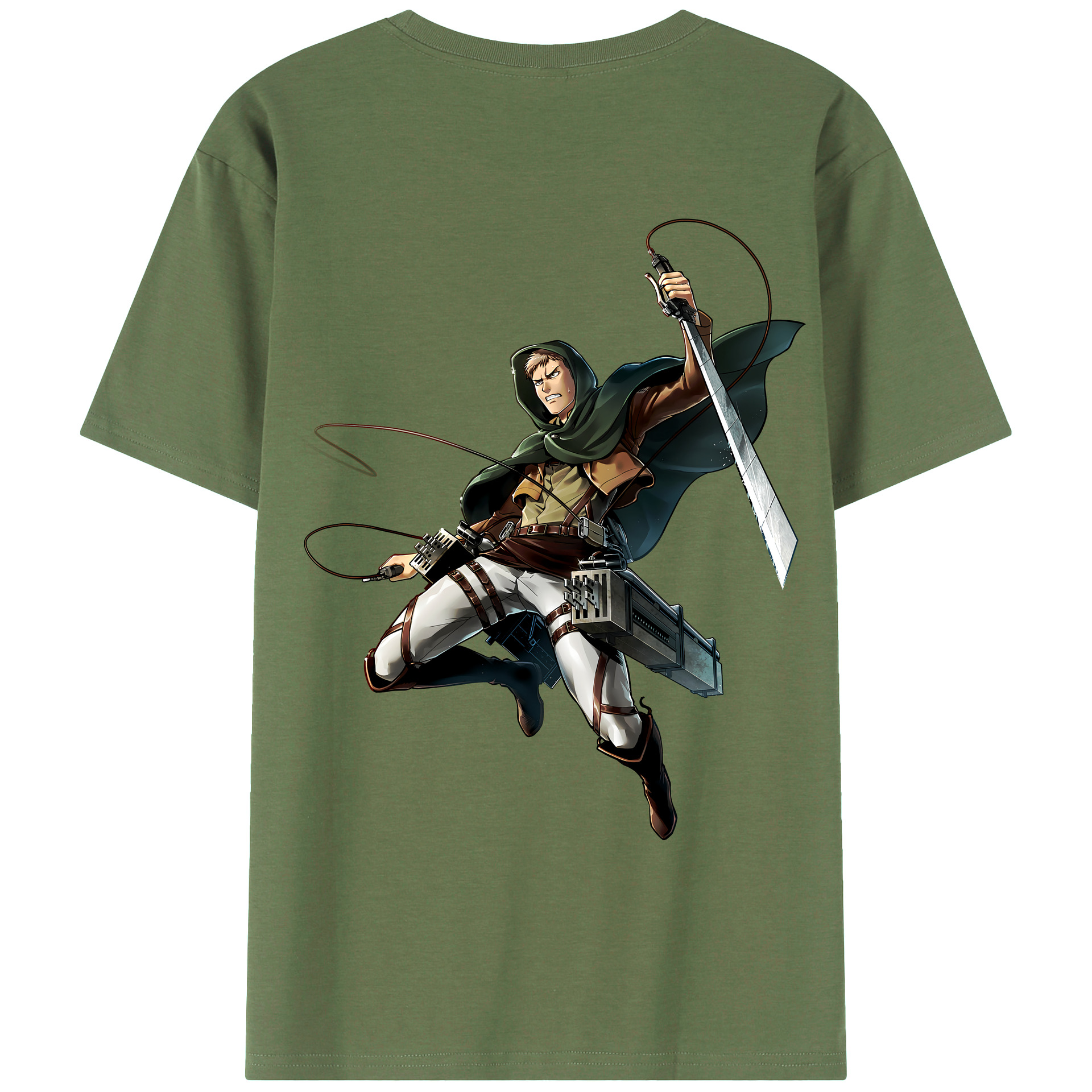 （画像用） 進撃の巨人 Attack on Titan 綿100％ メンズ半袖Tシャツ（バックプリント） 通気性